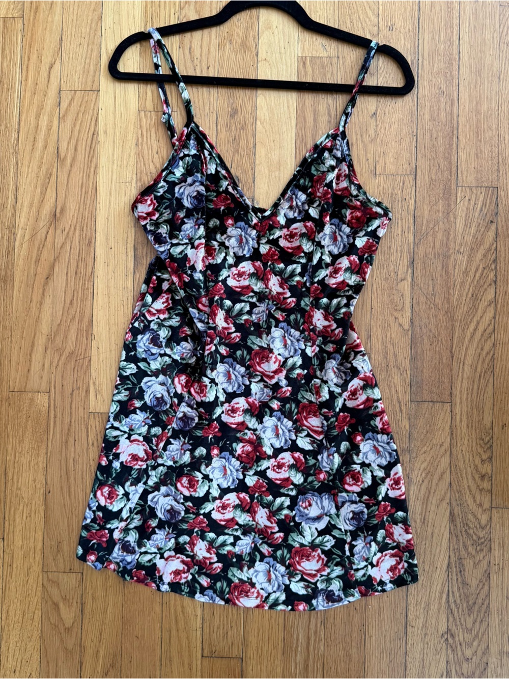 Free folk Velvet Floral mini Slip Dress size large